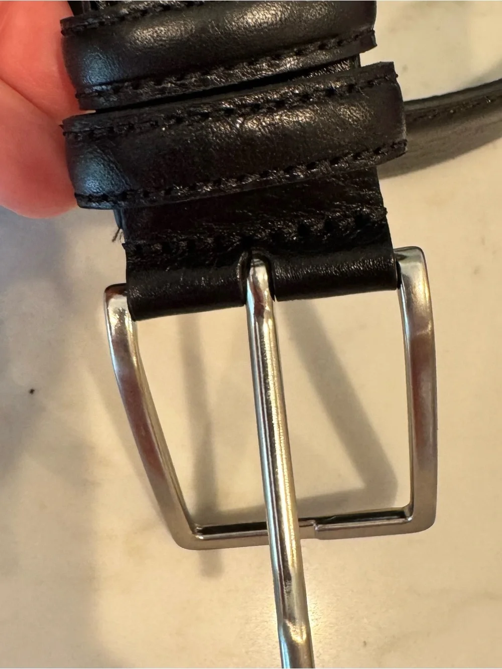 NEW NWOT Italian Leather Black Belt L Waist 40 42